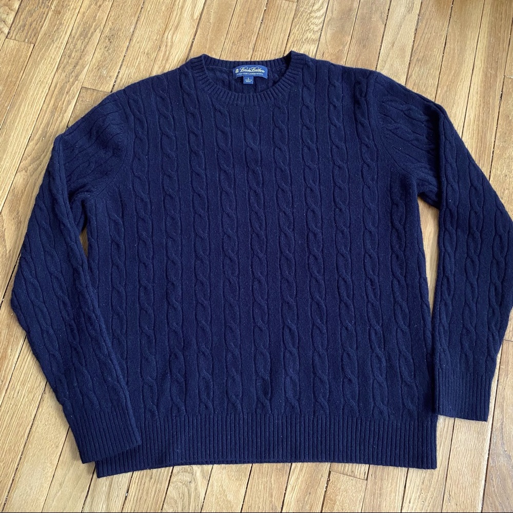 Brooks Brothers Scottish lambs wool cable knit sweater large